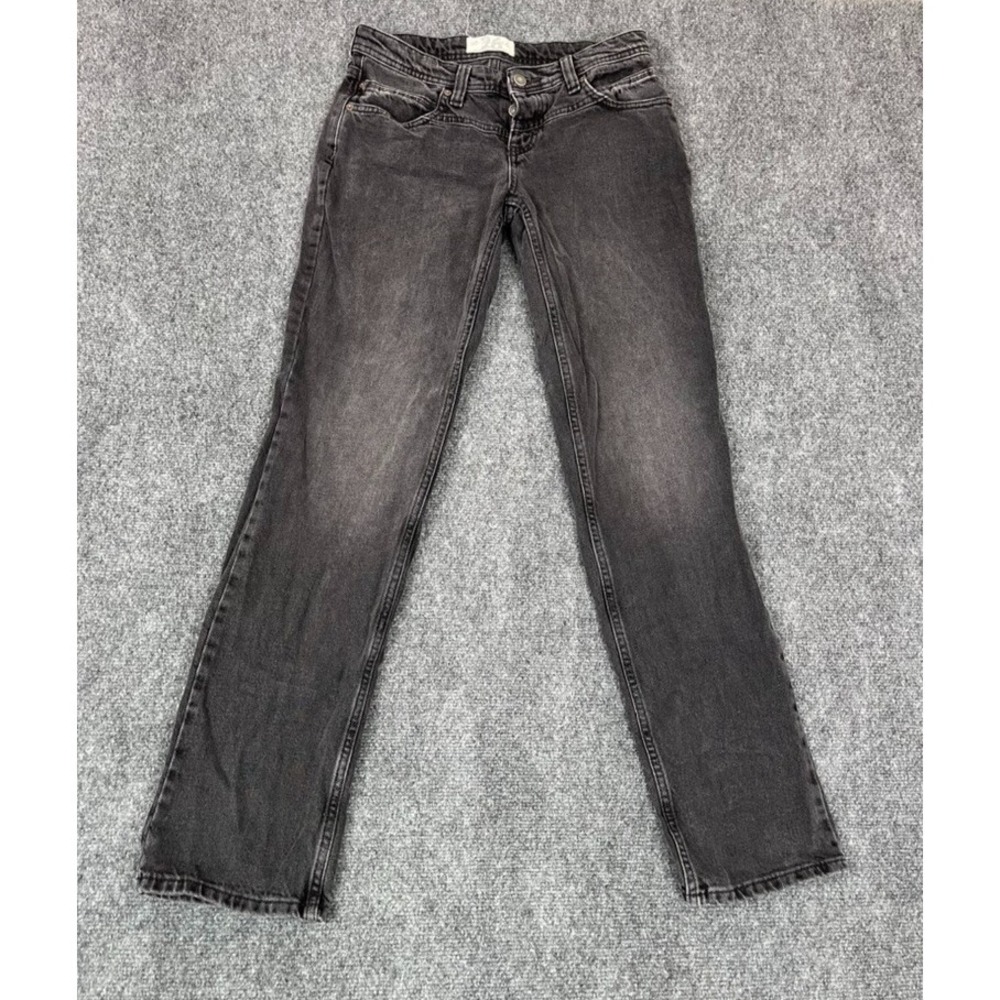 We The Free Womens Straight Leg Jeans Black Stretch Faded Dark Wash Denim 29 New
